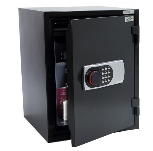 Fireknox 3 FK1603E Feuerschutztresor 60 min Feuerschutz für Papier USB-Stick DvD CD Schwarz 515 x 400x 440 mm (HxBxT)