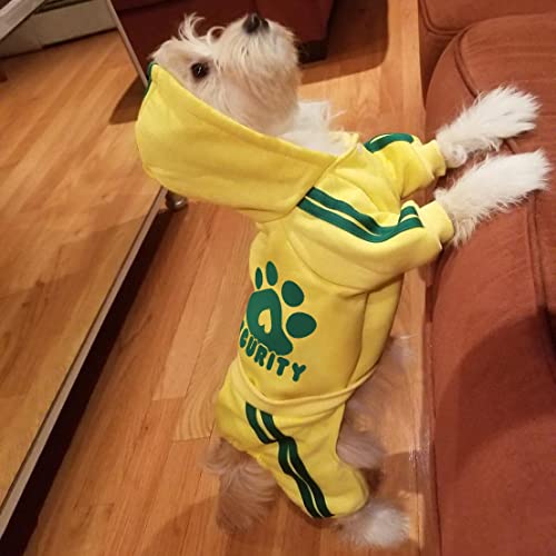 Otunrues Dog Hoodie, Dog Clothes Pullover 4 Legs Dog Jumpsuit Fleece Sweatshirt Security Patterns Dog Outfit Doggie Winter Coat Puppy Hoodied For Small Medium Large Dogs Cats Apparel(Yellow, Xs) #TOP1