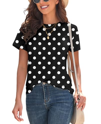 Image of KevaMolly Basic T Shirts for Women UPF 50+ Short Sleeve Casual Summer Tops Trendy Solid Loose Fit Crew Neck Tees Tshirt