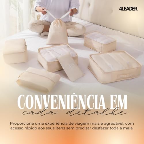 Organizador de Malas: Kit Completo de Organização de Viagem - Ideal para Mala de Viagem - Inclui Sac