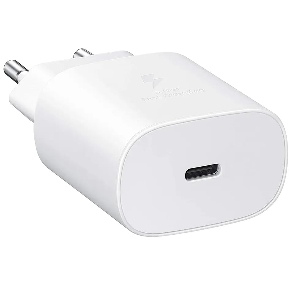 Image of Zybux Original 25W Samsung Type-C Super Fast Pd Charger Adapter,Bis Certified,Compatible For (Samsung Galaxy F34 5G,M34 5G,M14 5G,F14 5G,A14 5G,A34 5G,F54 5G,A34 5G),White 1Pc