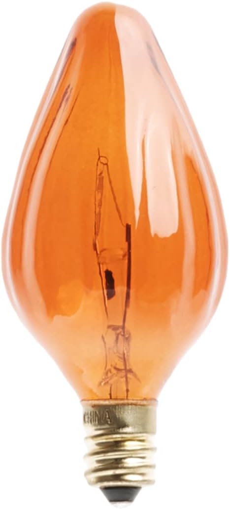 Satco S3374 120V Candelabra Base 25-Watt F10 Light Bulb, Amber