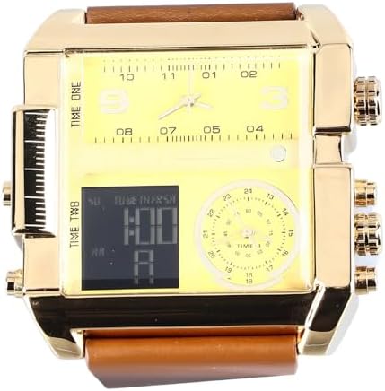Fabater Men Digital Sport Watch LED Large Face 6 Digit Analog Quartz Watch Multifunctional Triple Time Display Stopwatch Alarm Date 30M - 1