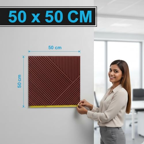 Image of Kayra Decor Kayra Decor 3D Wall Panel - USA Certified SGS Approved PVC Fluted Design, Ruby Rose Color 19.7 inch x 19.7 inch (Pack of 18) - Covers 48.51 Sq. Ft.