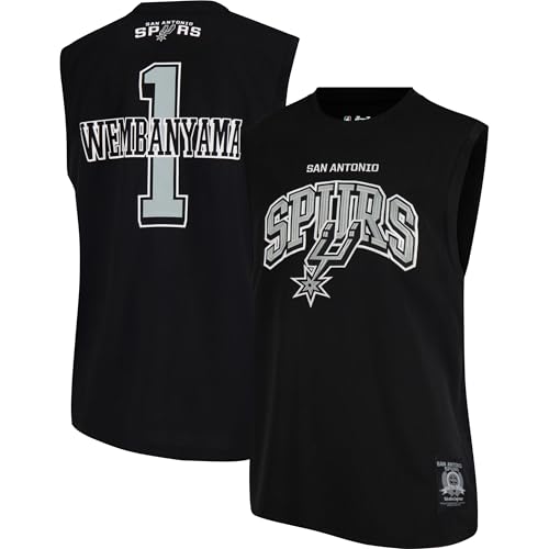 Ultra Game Men's NBA Official Sleeveless Players Mesh Tank Top Muscle T-Shirt, San Antonio Spurs, Victor Wembanyama, Team Color, X-Large