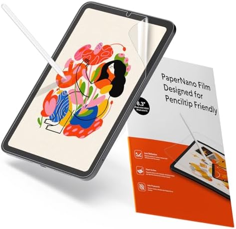 KCT 2 Pack Paperfeel Screen Protector Compatible with New iPad Mini 7 2024 (A17 Pro) & iPad Mini 6 Anti-Glare & Anti-Fingerprint & Matte Film for Drawing/Writing, Compatible with Apple Pencil