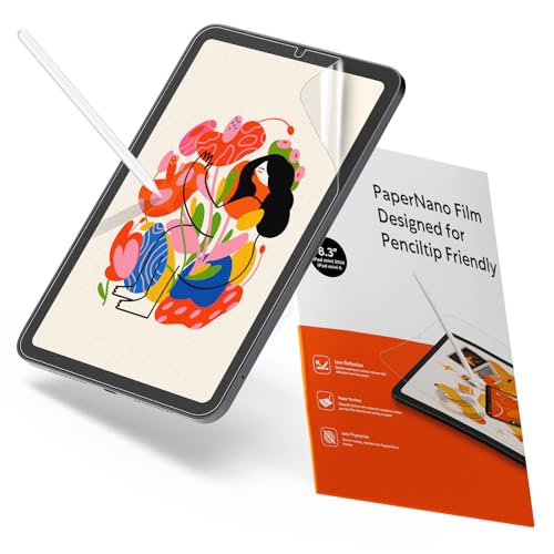 KCT 2 Pack Paperfeel Screen Protector Compatible with iPad Mini 7 (A17 Pro) & iPad Mini 7th/6th (8.3 inch), Anti-Glare & Matte Film for Drawing/Writing, Compatible with Apple Pencil