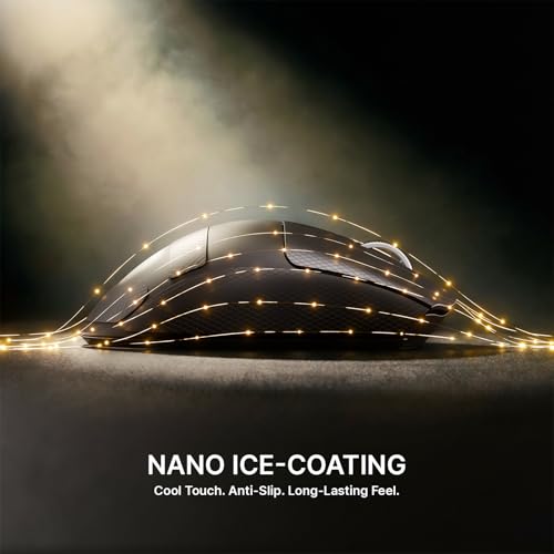 Image of ATTACK SHARK V8 8K Wireless Gaming Mouse Whit 42000 DPI-PAW3950 MAX Sensor-59g Lightweight-Nordic54L15 MCU-400h Battery Life, Triple Modes,Gaming Accessories for PC /Laptop /Mac (Black Griptap)