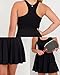 Harmony & Balance Sleeveless Athletic Tennis Dress for Women with Built-in Shorts, Removable Bra Cups, Golf, Pickeball Dress, Sizes XS-XXL, Black