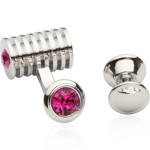 Set de Mancuernas Plateadas con Cristal para Hombre miniatura 2