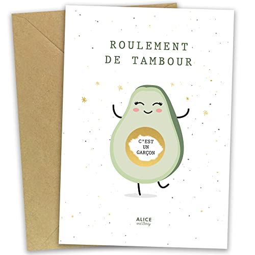 Carte à gratter annonce sexe bébé garçon - Gender Reveal fille ou garçon - Carte surprise babyshower - C'est un garçon Cover