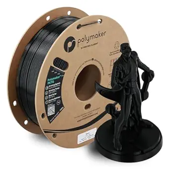 Polymaker PETG Black 3D Printer Filament 1.75mm 1kg, High Speed PETG up to 300mm/s, High Strength New Formula, Excellent Layer Adhesion, Warp Free, Compatible with Most 3D Printers