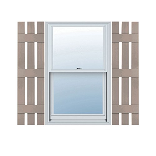 Builders Edge 12 in. W x 80 in. H Builders Edge, Standard Three Board Spaced, Board-n-Batten Shutters, Includes Matching Installation Spikes (Per Pair), 008 - Clay
