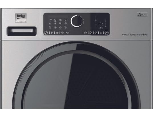 Beko Professional AWZ 9HPS/PRO BP Wärmepumpentrockner, Silberfarben, 9 kg Kapazität, 84,9 x 59,9 x 65,6 cm, 44 kg, Edelstahltrommel