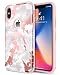 BENTOBEN Dual Layer Heavy Duty Protective Shockproof Rugged Bumper Cute Girl Women Phone Case Cover with Marble Design for iPhone XS 2018 / X 2017 (5.8 Inch) - Rose Gold / Pink
