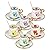 Espresso Cups and Saucers Set of 6, 3.5 OZ Small Espresso Cups with Saucers Coffee Mug Set for Latte Mocha Tea Cappuccino Tea Birthday Party