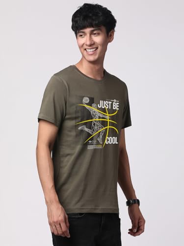 Image of ADRO 100% Cotton Lycra Tshirts for Men Combo Pack of 3 | Regular Fit | Printed T Shirt | Round Neck Half Sleeve| Mens Tshirts