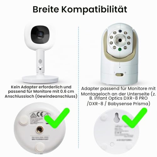 Yaekea babyphone halterung für halterung babyphone kamera Kompatibel mit Hello Baby HB6550 / HB65 / HB6560 / HB6340 / HB6339 / 1/4 Zoll… – Ansicht 3