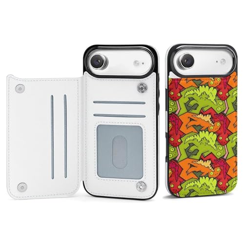 iPhone17 Air用ケース おもしろ トカゲ柄 アイフォン17 Air用ケース スマホケース 財布型 おしゃれ かわいい 保護カバー 携帯ケース カード収納 互換性のある 2025年新型