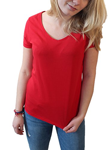 Maglietta da donna a V in 100% cotone biologico