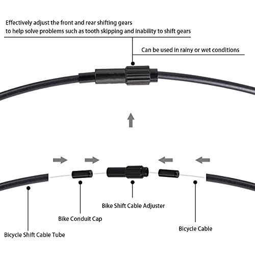 Kigauru 4Pcs Bicycle Cable Adjusters Aluminum Alloy Brake Cable Gear Shift Connector Cnc Machining Bike Shifter Cable Adjuster Compatible 4Mm / 5Mm Derailleur Speed Adjustment Screws #TOP3