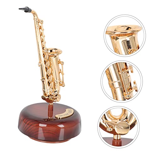 RORPOIR Saxophone Music Box 7.87 Inch Creative Desktop Instrument Decor Unique Musical Instrument Adornment for Home Office Living Room - Thumbnail 6