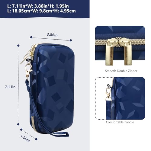 Image of Supmay Hard Carrying Case Compatible with Nintendo DS Lite NDSL, Gameboy Advance Games Storage Holder Travel Bag with Mesh Pocket for USB Charging Cable, Stylus, Earphones, Game Cartridge, Blue