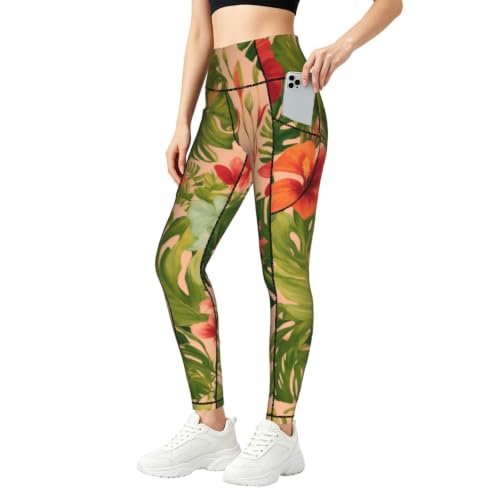 Leggings para ejercicio que no se bajan conjuntos de entrenamiento comodos de flores mujer