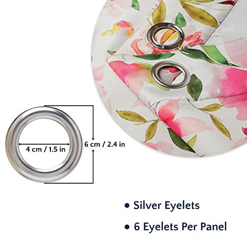 Encasa Homes Window Curtains (4.5 ft, 2 Panels, 44x54 in) I Semi-Blackout 85% Room Darkening I Floral Print on Silver Ground I 6 Eyelets I Sound & Heat Reducing - F1 Spring - Image 4