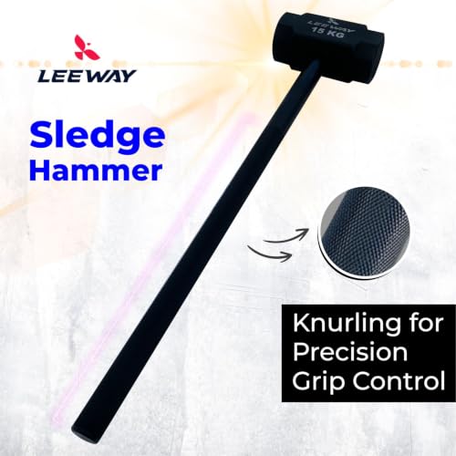 Image of LEEWAY 15 Kg Sledge Hammer for Strength Training, Gym Hammer, ClubBell, MaceBell for Full Body, Shoulder, Grip and Forearm Workout, Stretching Exercise Sledgehammer (Hammer, 15 kg)