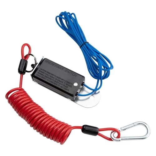 NFSpeeding 6ft Trailer Breakaway Switch, Breakaway Coiled Cable with Electric Brake Switch Breakaway and Coiled Cable Fits for RV Towing Trailer