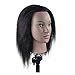 Tete mannequin Afro Mannequin Tête 100% Véritable Coiffure Coiffeur Tête de formation Manikin Cosmétologie Tête de poupée (Stand de pince de table inclus)