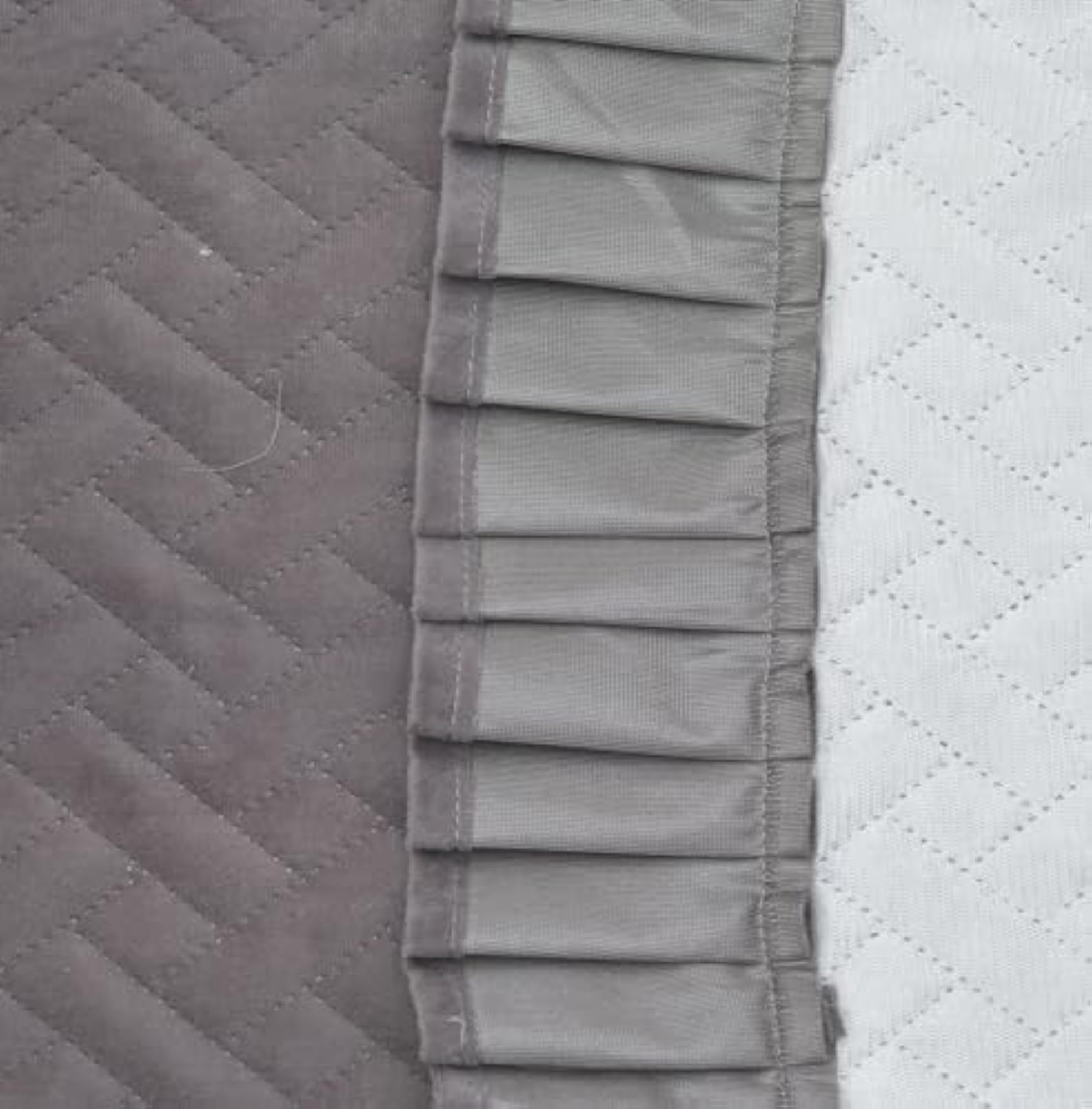 Velvet Quilted Table Runner with Frill