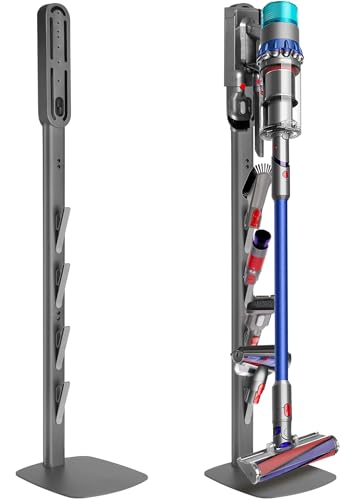 Ständer für Dyson, Staubsauger Ständer Kompatibel mit Dyson Gen5 V15 V12 V11 V10 V8 V7 V6, Freistehende Halterung, Kein Bohren, Stabiler Bodenständer zur Aufbewahrung von Zubehör & Ladestation