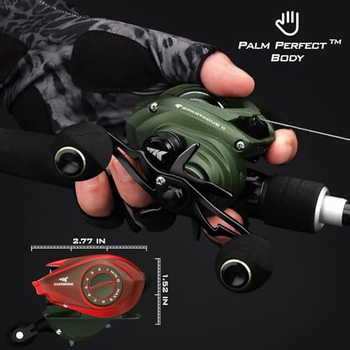 Image of KastKing Spartacus II Baitcasting Fishing Reel, 6oz Ultralight Baitcaster Reel, Super Smooth with 17.6 LB Carbon Fiber Drag, 7.2:1 Gear Ratio, 39mm Palm Perfect Lower Profile Design