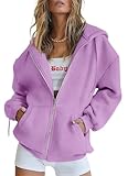 PRETTYGARDEN Women's 2026 Spring Zip Up Y2K Hoodies Casual Long Sleeve Sweatshirts Fall Winter Track Jackets with Pockets (Light Purple,Medium)