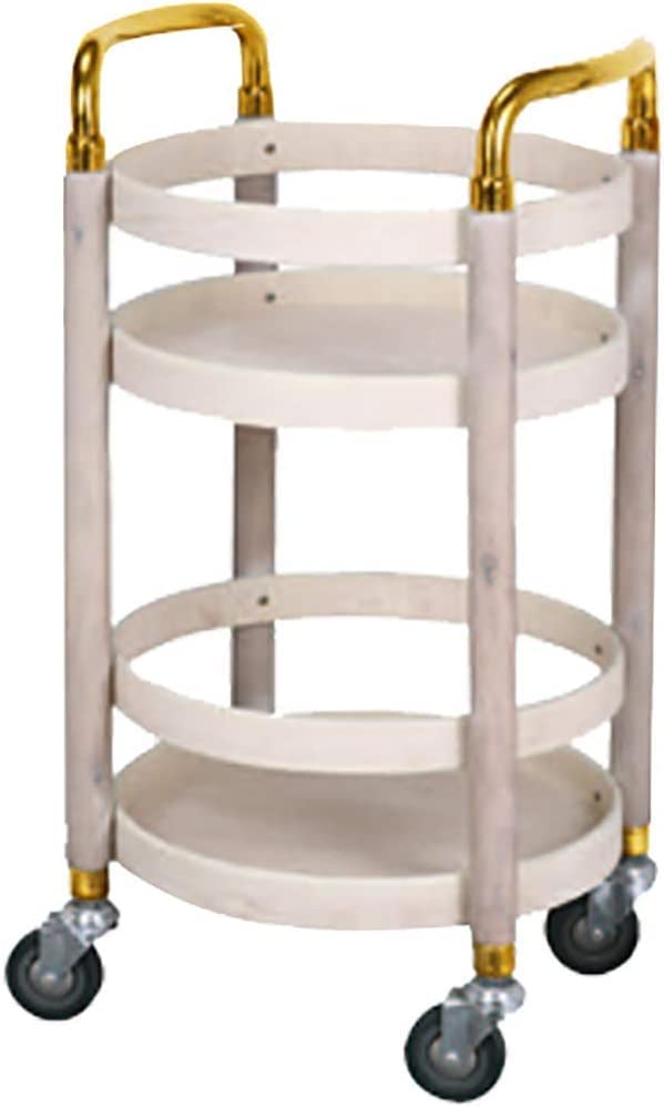 Carrito de Servicio de Lujo de Acero Inoxidable con Madera Maciza para Bares y restaurantes. Carrito de Dos Niveles para Servicio de Vino, Catering y Cocina.
