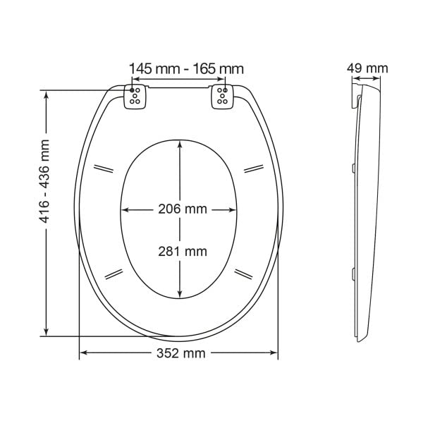 BEMIS Buxton/Atlantic Spa Slate Grey Ultra-Fix Plastic Thermoplast Toilet Seat, 35.2 cm x 43.6 cm - Image 4