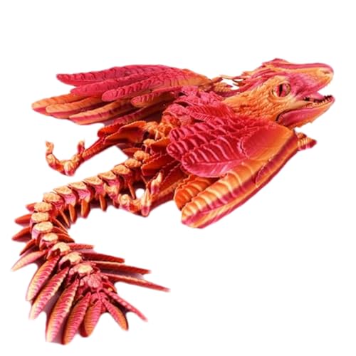 3D-gedrucktes Dragon Zappet Toy, Multi-Gelenk-Bewegung Drache Mit Federdetails, Bewegliche Artikulierte Sammelfigur, Sensorische Drachenspielzeug Für Stressabbau, Zappel Und Kreativ