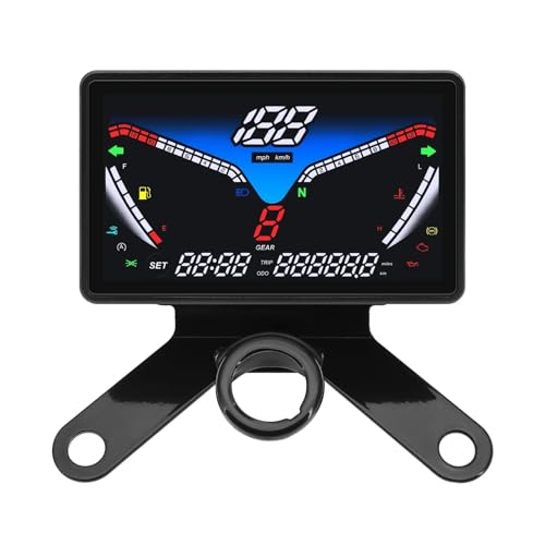 Compteur de vitesse numérique moto universel 12V jauge carburant LED