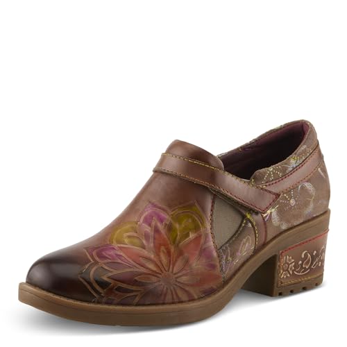 Spring Step L'Artiste Mastella Slip-On Loafers | Hand-Painted Leather Loafer Heels with Artistic Detailing