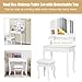 Giantex Vanity Table Set with Tri-Folding Mirror and Cushioned Stool, Makeup Dressing Table with 4 Drawers and Storage Shelf, Modern Bedroom Bathroom Makeup Table for Women Girls Gifts (White)