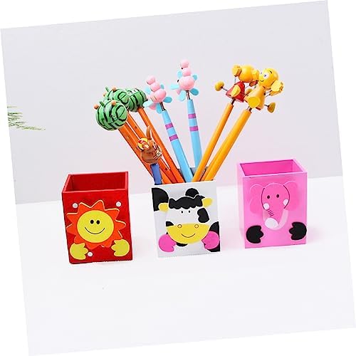 NUOBESTY Yazı masası için kalem tutucu, çizgi film tasarımı, ev ofis için yazı gereçleri tutucu - Görsel 5