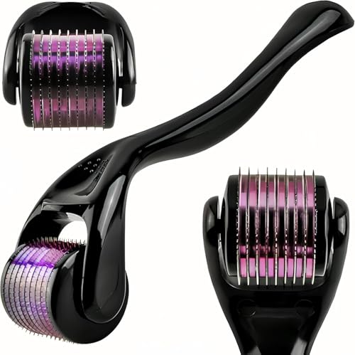 Derma Roller 540 Titanium Needles For Acne Scars, Face Facial Wrinkles Hair Loss Stretch Marks Hair Operation Scars Regrowth Micro Needles Professional Micro needling Derma Needling (0.75mm)