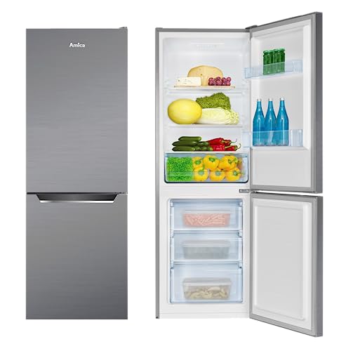Amica KGCL 386 160 E Kühl-Gefrierkombination/Edelstahloptik / 159cm Höhe/FrostControl/VitControlPlus-Schublade/Supergefrier- und Superkühlfunktion