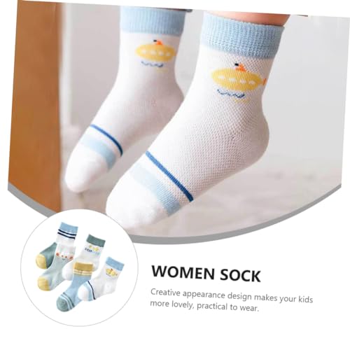 5pair Breathable Socks Summer Cotton Mesh Socks for Boy Girl Durable Mid-calf for Sneakers and Casual Wear Years3