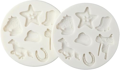 Miniatura 3 de 2 moldes de silicona con temática de vaquero occidental para decoración de velas, chocolate, decoración de postres