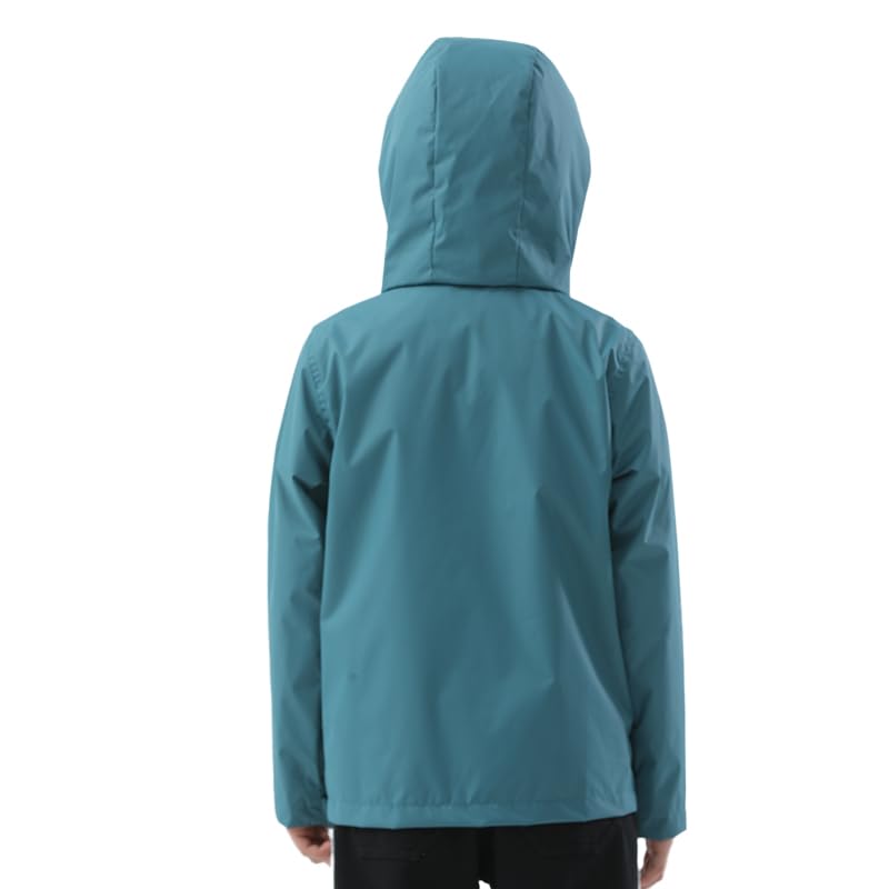 Image of YINGJIELIDE Boys Girls Waterproof Rain Jackets Kids Easy to Fold Windbreaker Lightweight Outdoor Hooded Raincoat