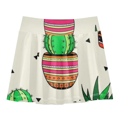 Joisal Athletic Shorts Girls Skorts Tennis Skirts Kids Uniform Teen Skirt Potted Cactus Succulent Plants 3t