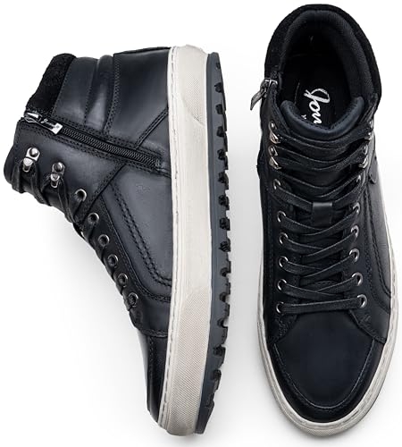 Jousen Fashion Mens Casual Shoes High Top Leather Sneakers for Men3